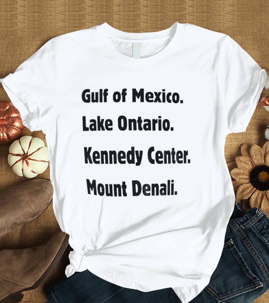 Gulf Of Mexico Lake Ontario Kennedy Center Mount Denali Locations T-Shirt
