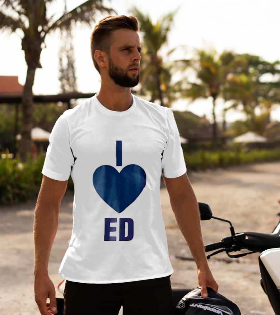 I Love ED Solid Blue T-Shirt