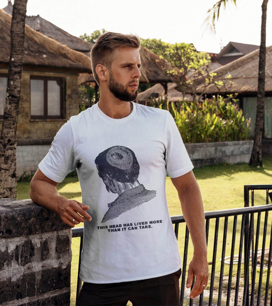 This Head Has Lived More Than It Can Take Vintage Woodcut T-Shirt