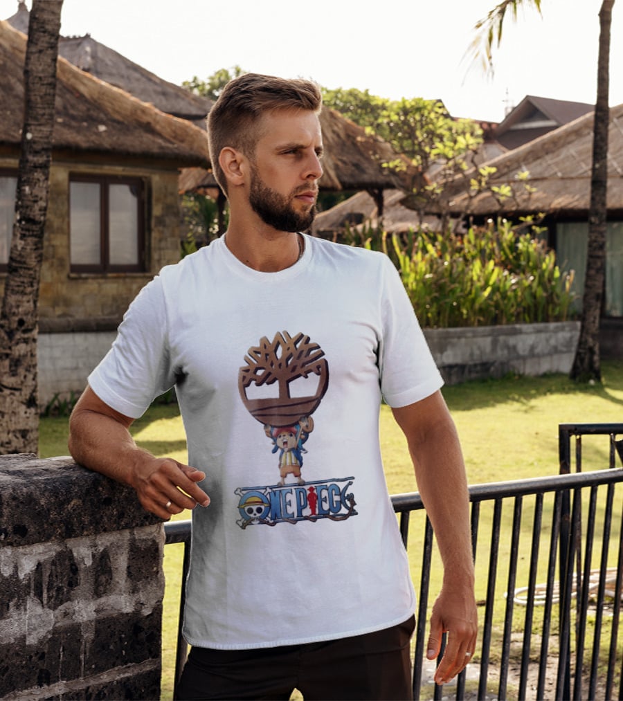 Timberland One Piece Reindeer Chopper Holding Wooden Tree T-Shirt