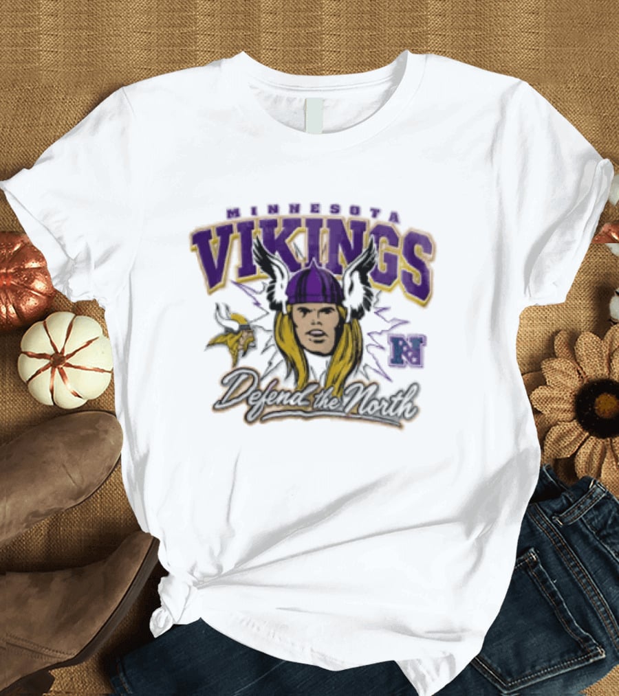 Minnesota Vikings Thor Defend The North Fan Gear T-Shirt