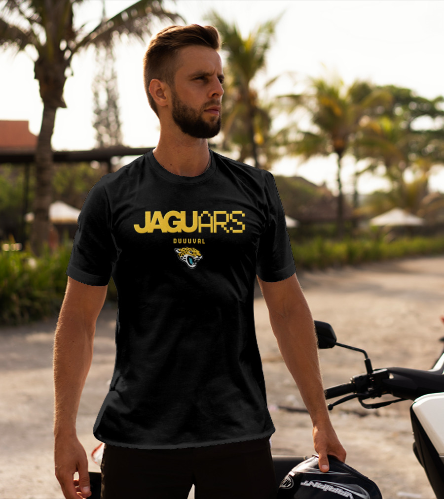 Jacksonville Jaguars Duuuval Pixel Art Jaguars Head T-Shirt
