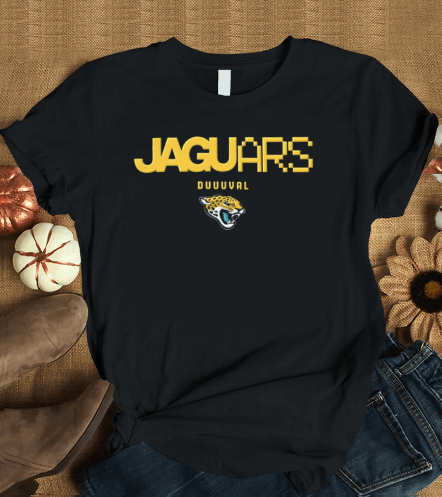 Jacksonville Jaguars Duuuval Pixel Art Jaguars Head T-Shirt