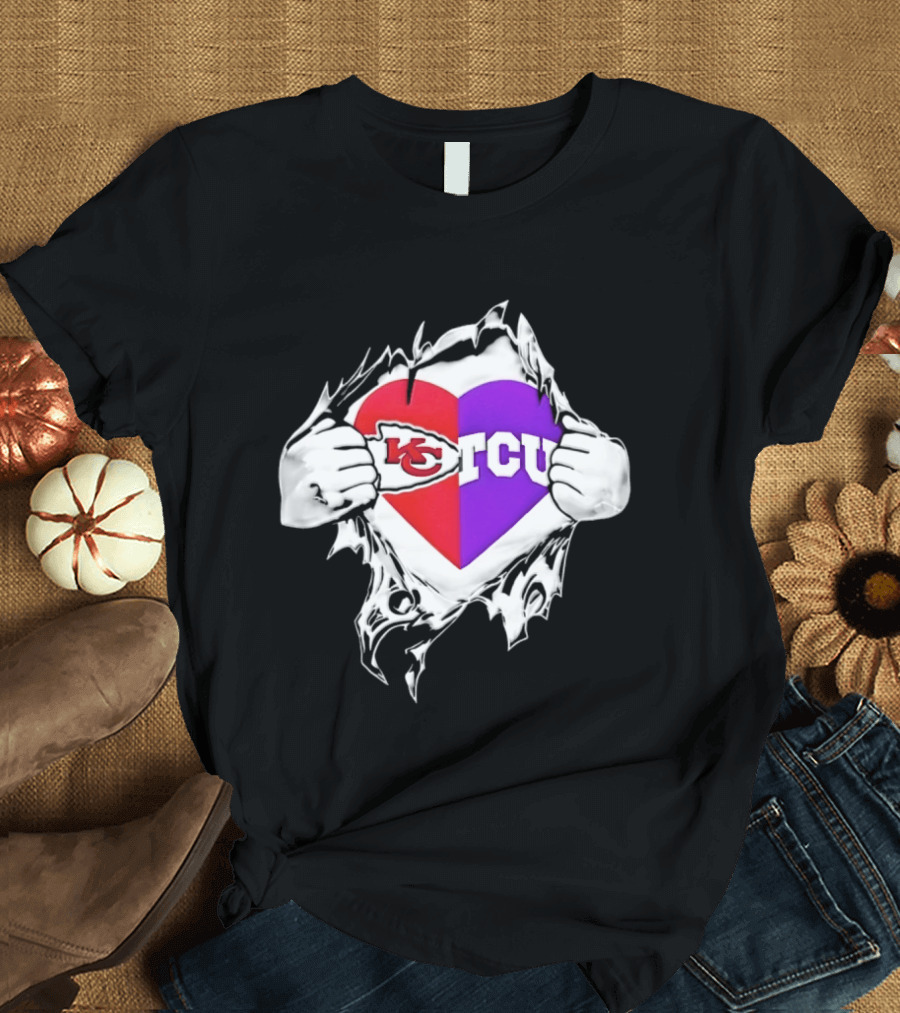 Kansas City Chiefs TCU Horned Frogs Heart Inside Me T-Shirt