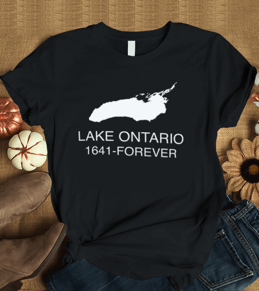 Lake Ontario 1641 Forever Geography Great Lakes Map T-Shirt
