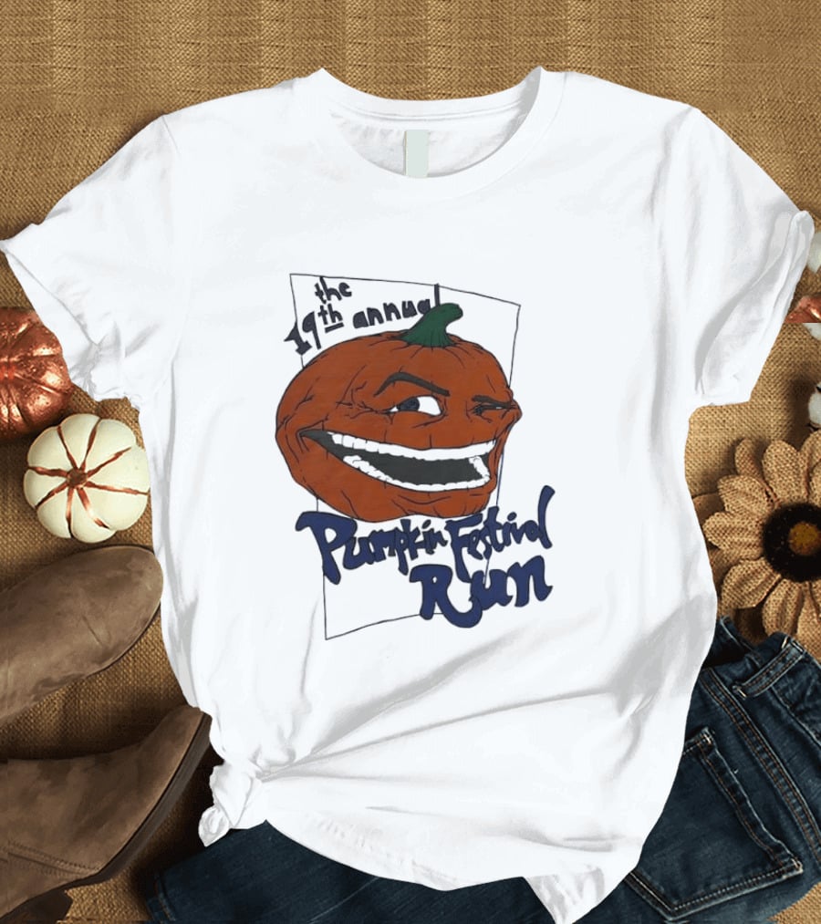 19th Annual The Pumpkin Festival Run Halloween Event Laughing Pumpkin T-Shirt