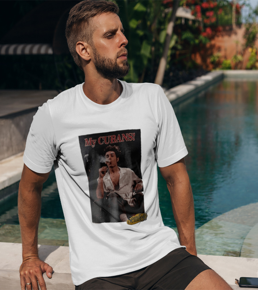 Seinfeld My Cubans Cosmo Kramer Smoking Cigar In Leather Chair T-Shirt