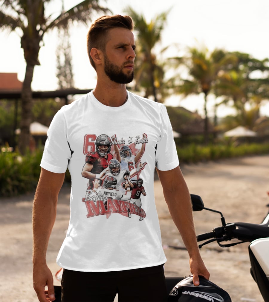 Baker Mayfield Shake And Bake Tampa Bay Buccaneers Action Collage T-Shirt