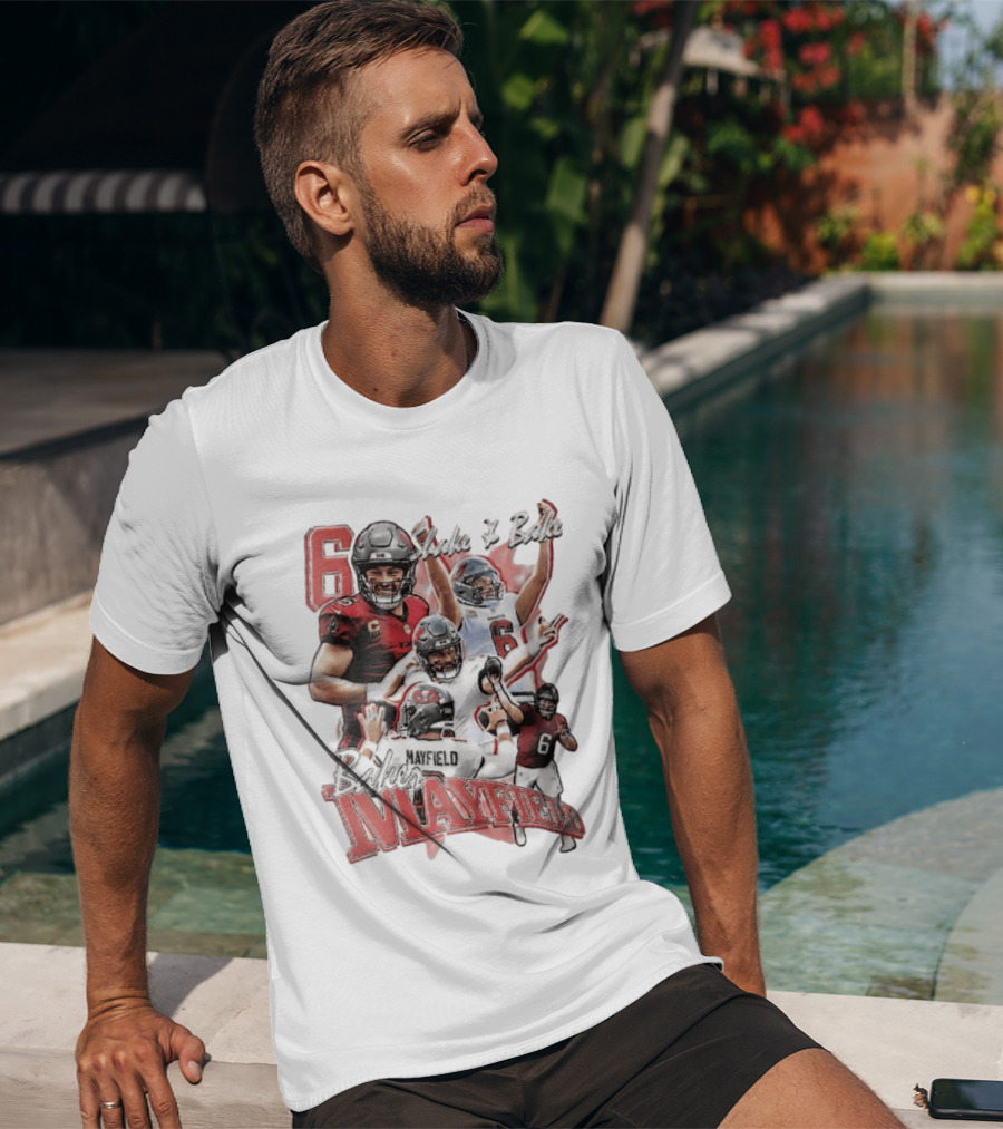 Baker Mayfield Shake And Bake Tampa Bay Buccaneers Action Collage T-Shirt