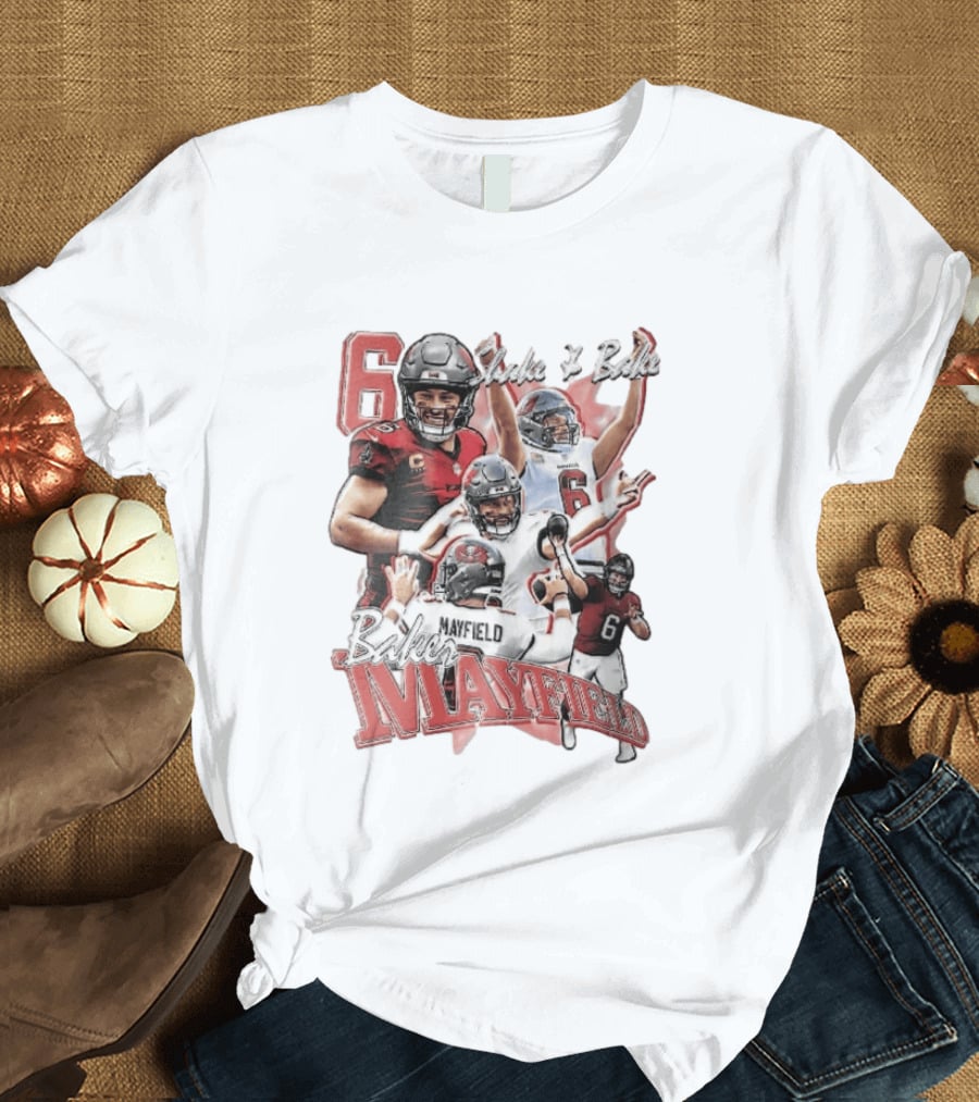Baker Mayfield Shake And Bake Tampa Bay Buccaneers Action Collage T-Shirt