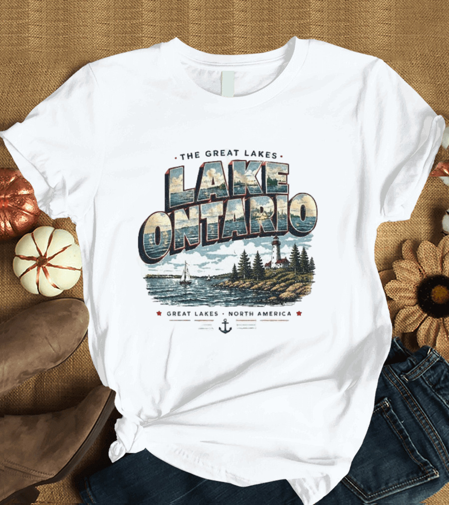 The Great Lakes Lake Ontario Sailing Lighthouse North America T-Shirt