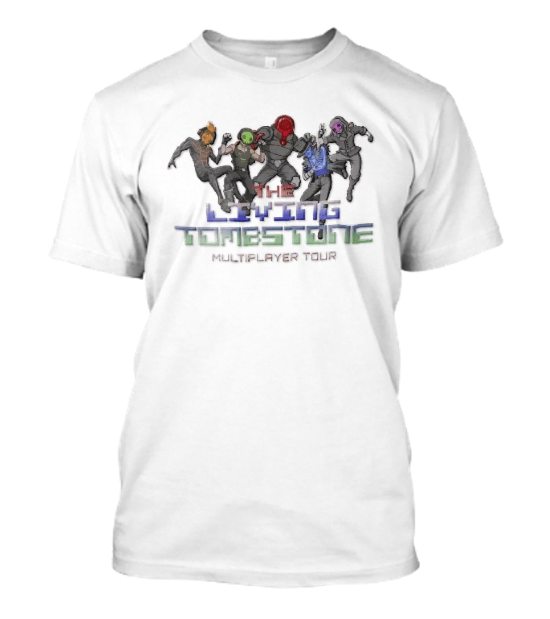 The Living Tombstone Multiplayer Tour Five Masked Cyber Characters T-Shirt