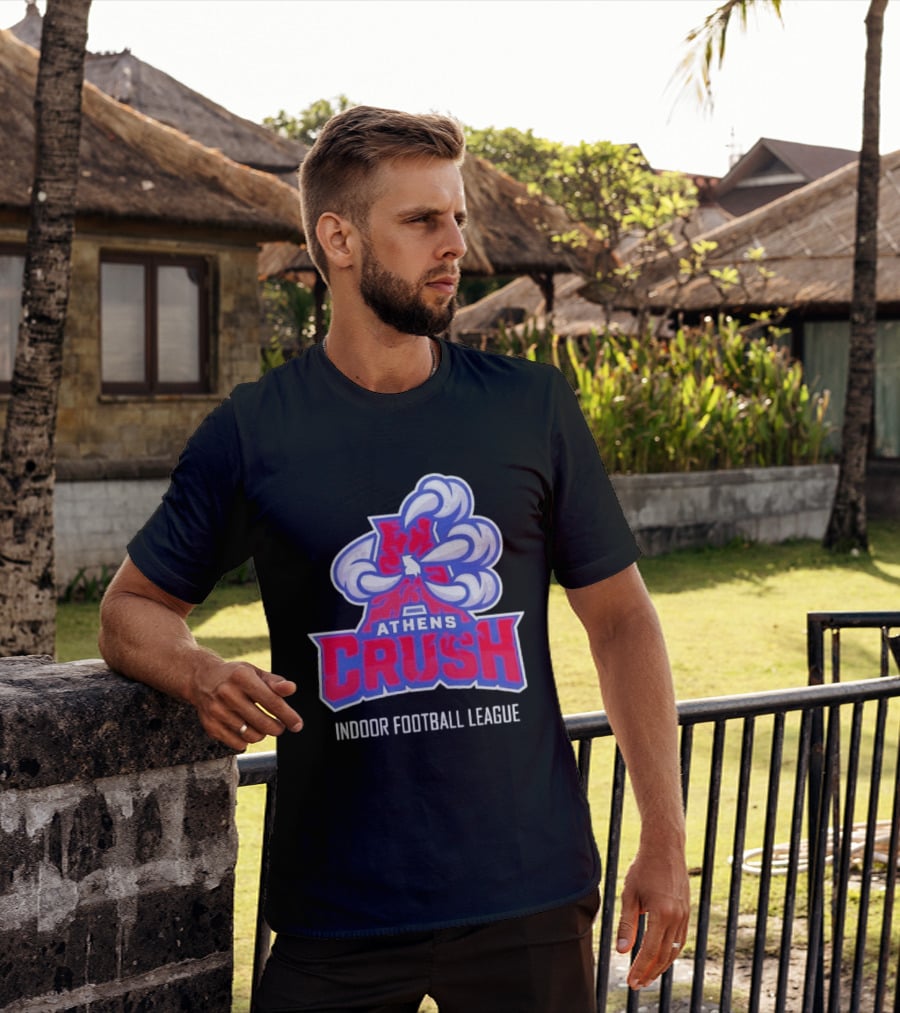 Athens Crush Indoor Football League Team Logo Cloudburst T-Shirt