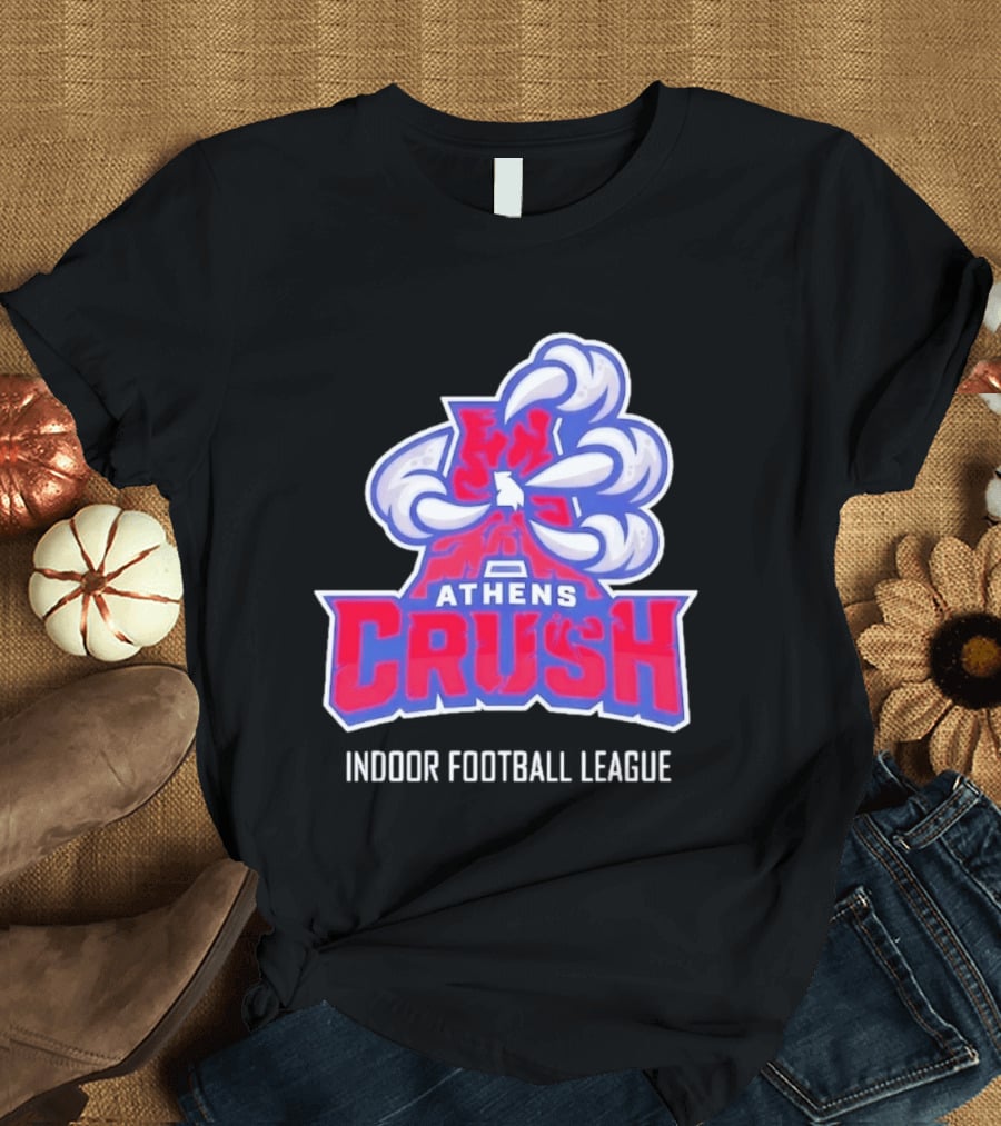Athens Crush Indoor Football League Team Logo Cloudburst T-Shirt