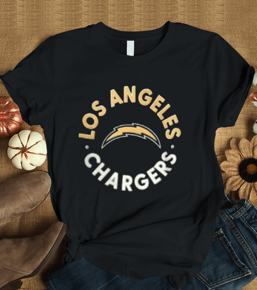 Los Angeles Chargers NFL Team Bolt Icon Circle T-Shirt