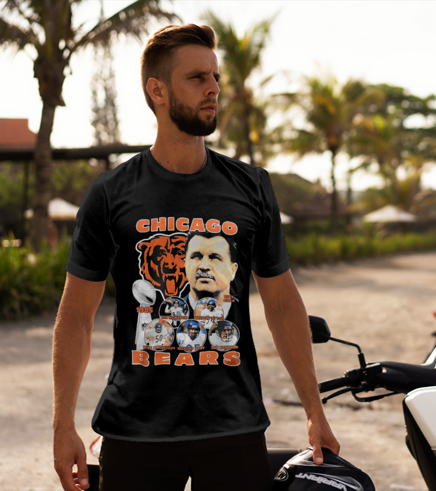 Chicago Bears 1985 Mike Ditka Jim McMahon Walter Payton Mike Singletary Richard Dent Dan Hampton T-Shirt