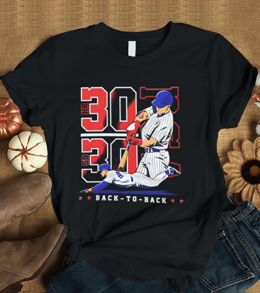 Pete Crow Armstrong Chicago Cubs Back To Back HR SB 30 30 Club Baseball T-Shirt