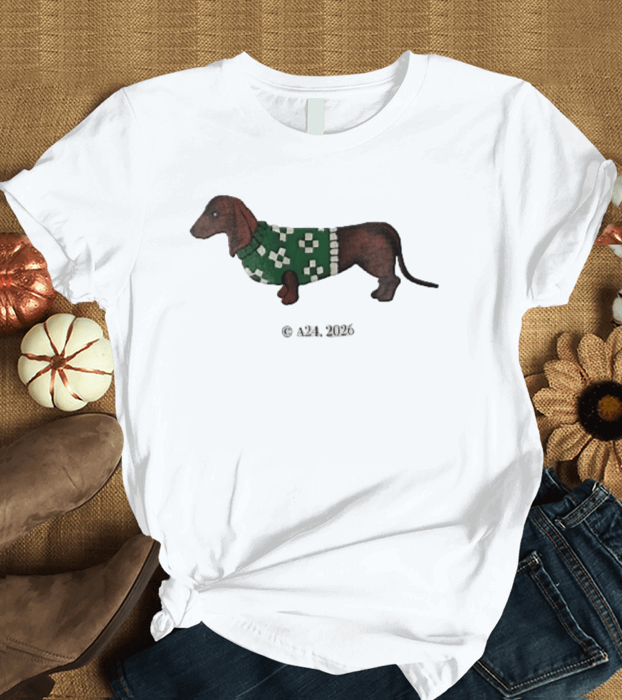 A24 2026 Dachshund Dog Green T-Shirt