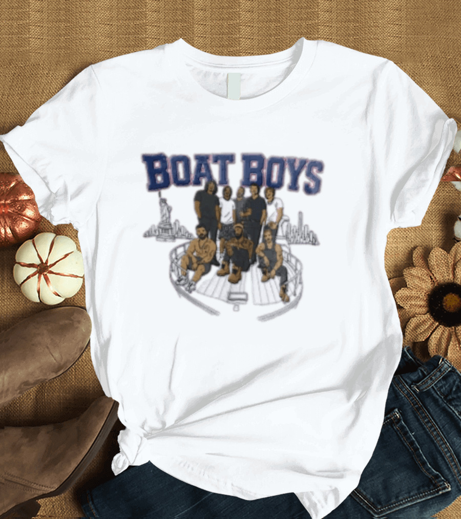 Boat Boys Odell Beckham Jr Victor Cruz Yacht NYC Skyline Roster Cartoon T-Shirt