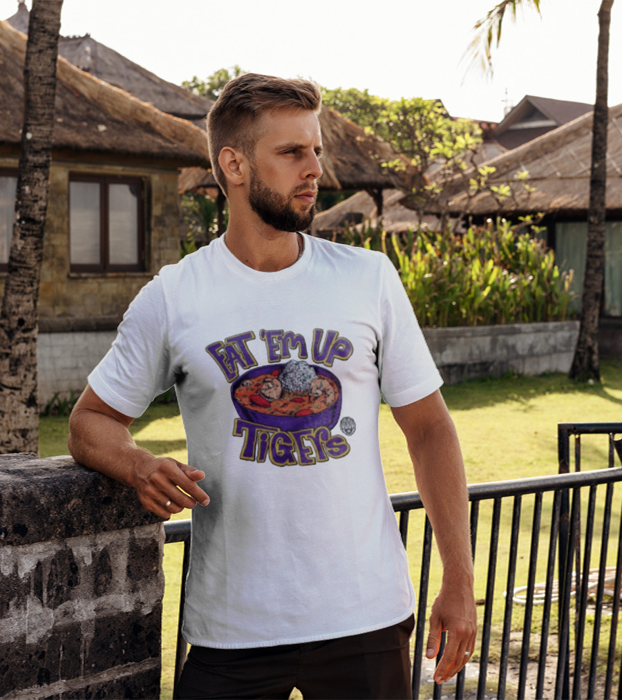 LSU Tigers Eat 'Em Up Jambalaya Purple Bowl Sports T-Shirt
