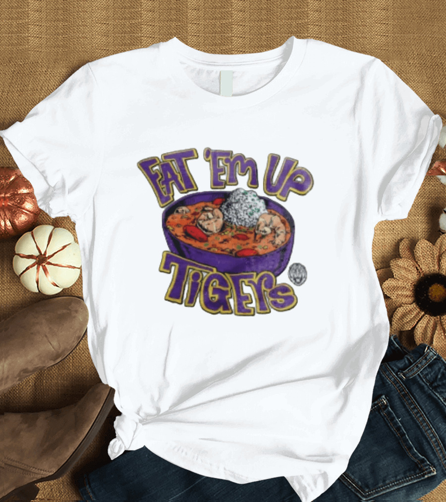 LSU Tigers Eat 'Em Up Jambalaya Purple Bowl Sports T-Shirt