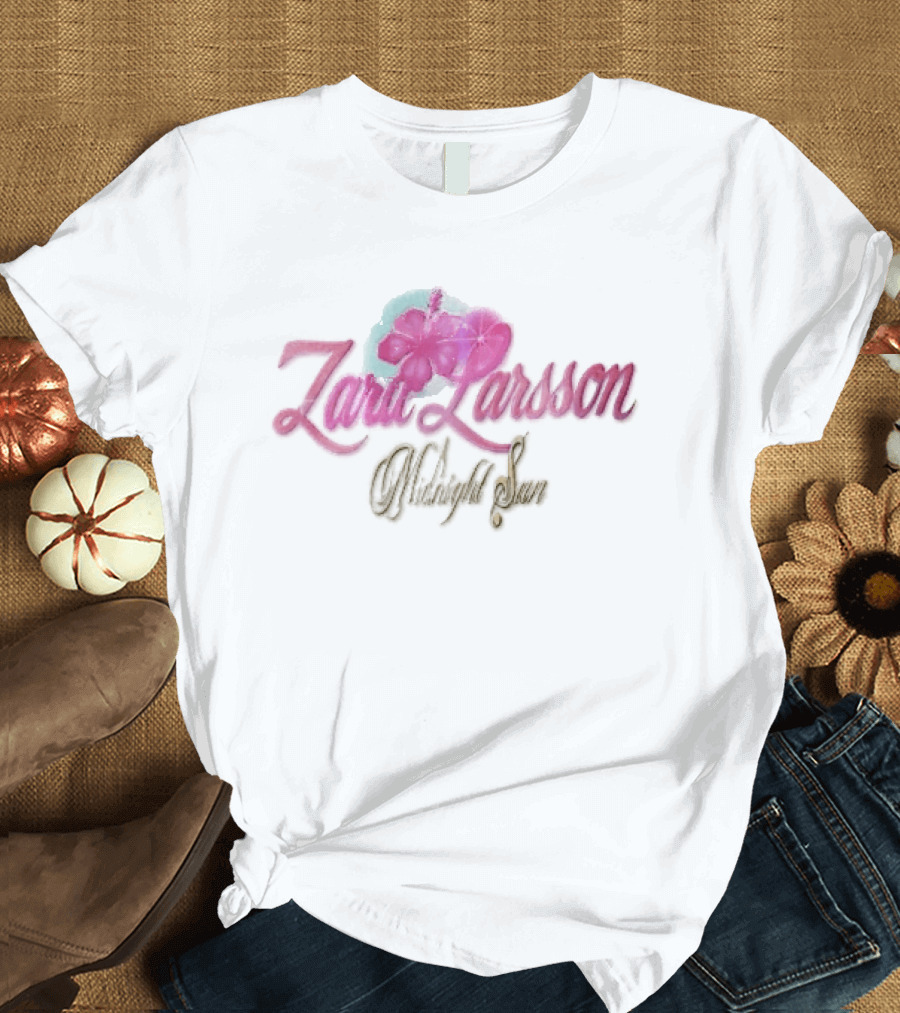 Zara Larsson Midnight Sun Pink Hibiscus Sparkles Y2K T-Shirt
