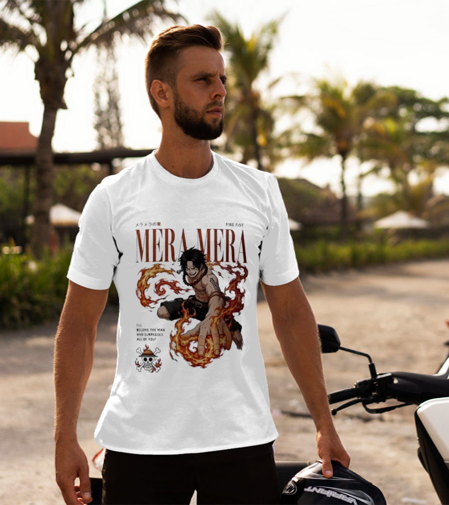 Mera Mera Fire Fist Portgas D Ace One Piece Anime T-Shirt