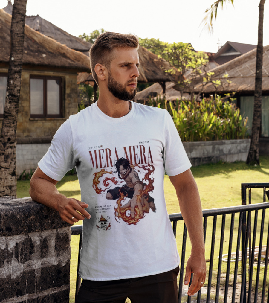 Mera Mera Fire Fist Portgas D Ace One Piece Anime T-Shirt