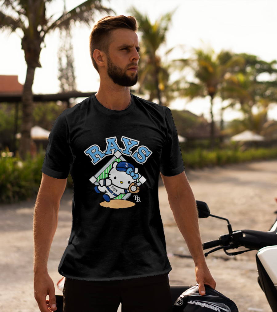 TB Hello Kitty Tampa Bay Rays Baseball Fielding T-Shirt