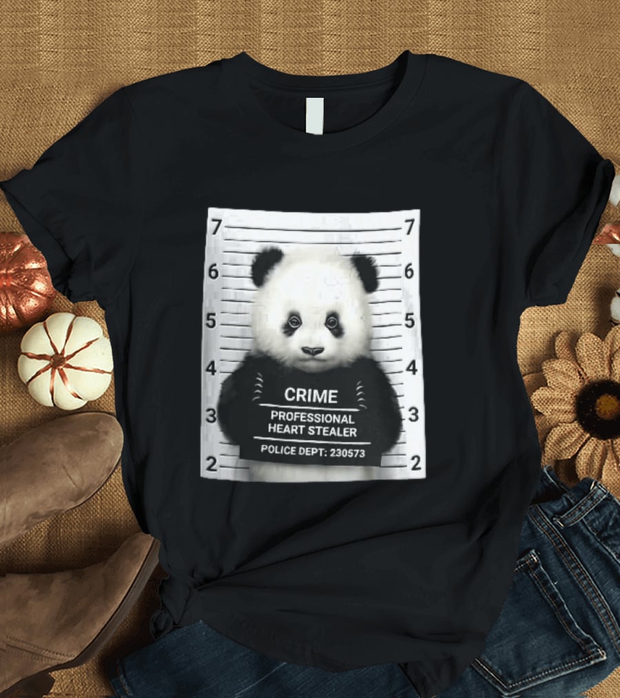 Panda Crime Professional Heart Stealer Police Dept 230573 Shot Lineup T-Shirt