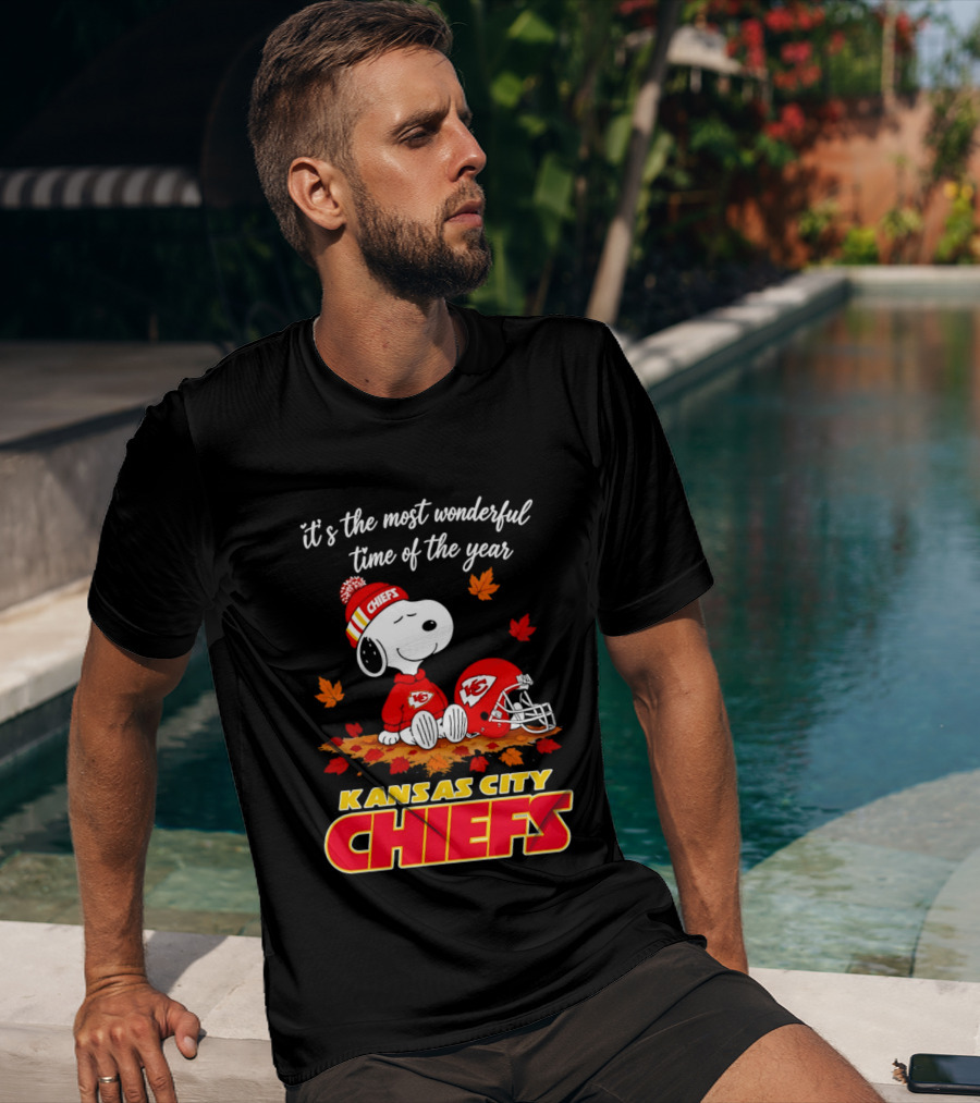 Snoopy Kansas City Chiefs It's The Most Wonderful Time Of The Year T-Shirt