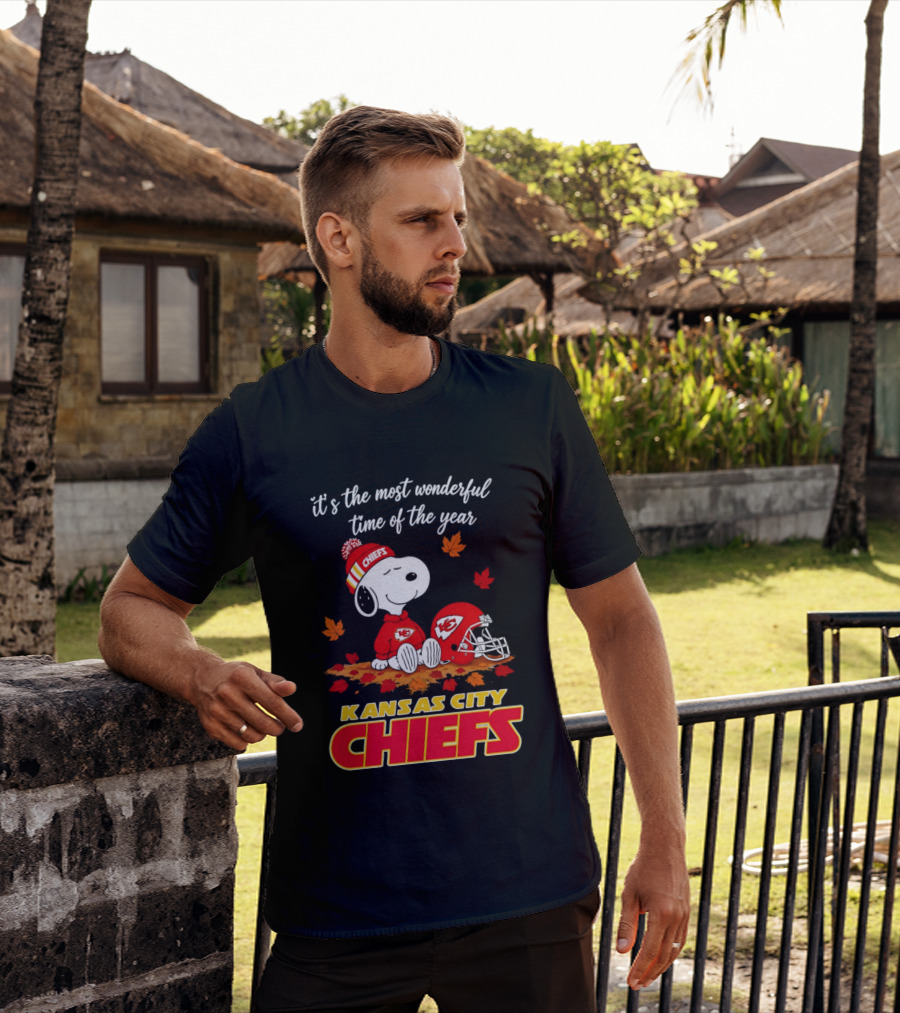 Snoopy Kansas City Chiefs It's The Most Wonderful Time Of The Year T-Shirt