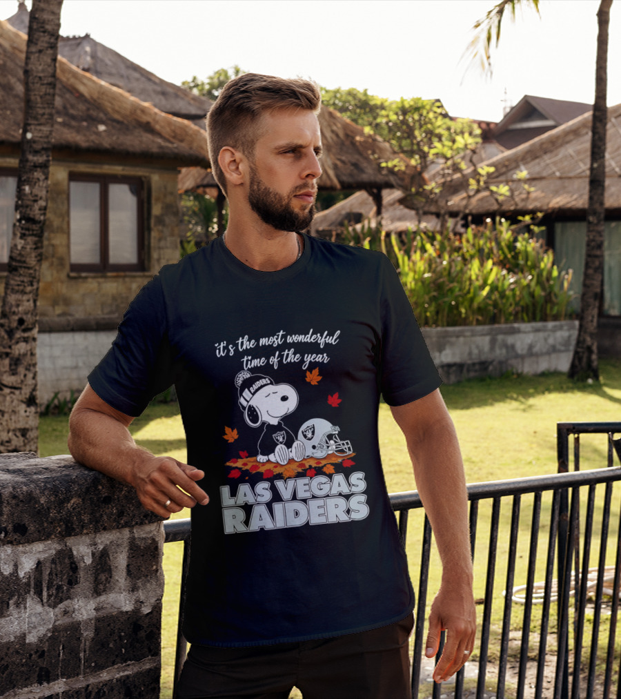 Las Vegas Raiders Snoopy It's The Most Wonderful Time Of The Year T-Shirt