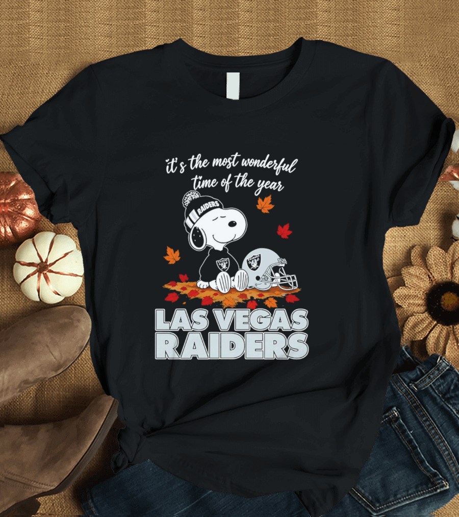 Las Vegas Raiders Snoopy It's The Most Wonderful Time Of The Year T-Shirt