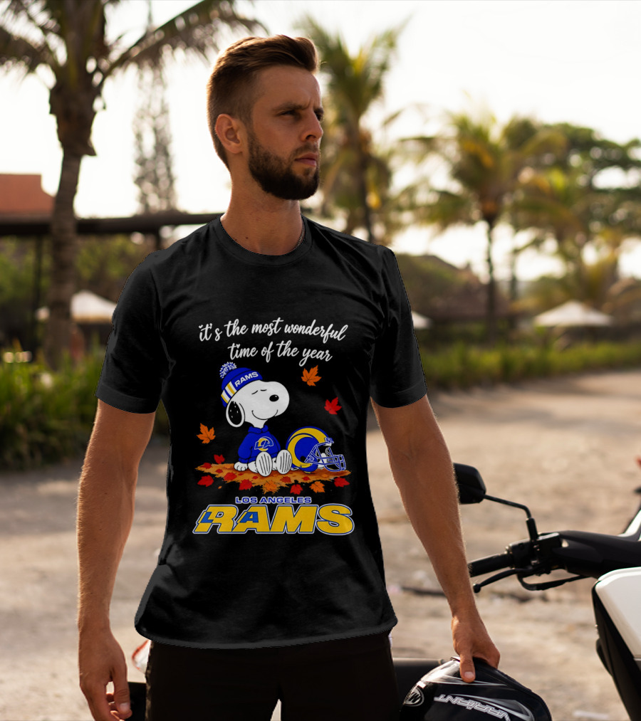 Snoopy Los Angeles Rams It's The Most Wonderful Time Of The Year T-Shirt