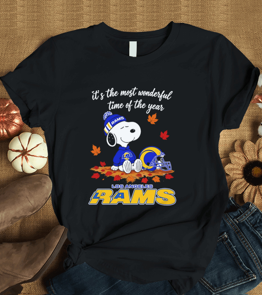 Snoopy Los Angeles Rams It's The Most Wonderful Time Of The Year T-Shirt