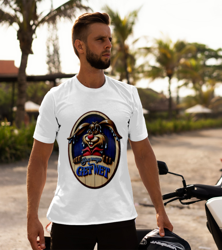 You May Get Wet Bunny Rabbit Cartoon Dripping Ears T-Shirt