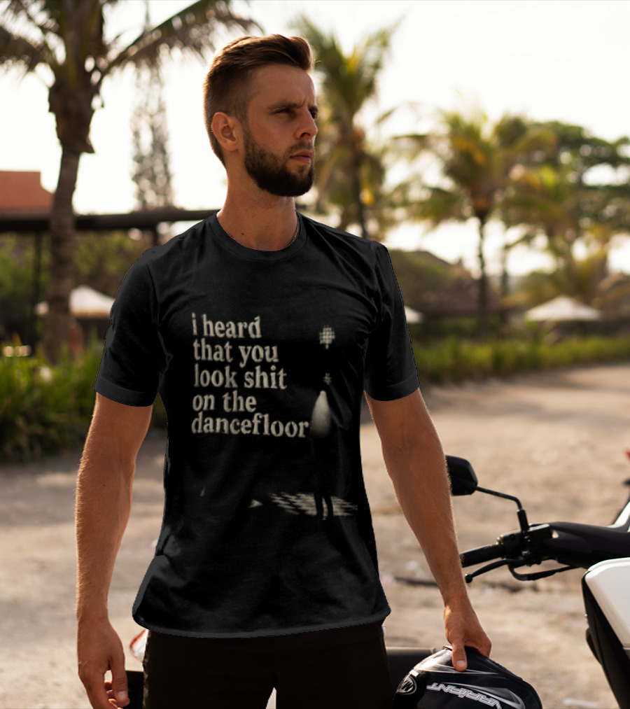 I Heard That You Look Shit On The Dancefloor Silhouette Spotlight Disco Ball T-Shirt