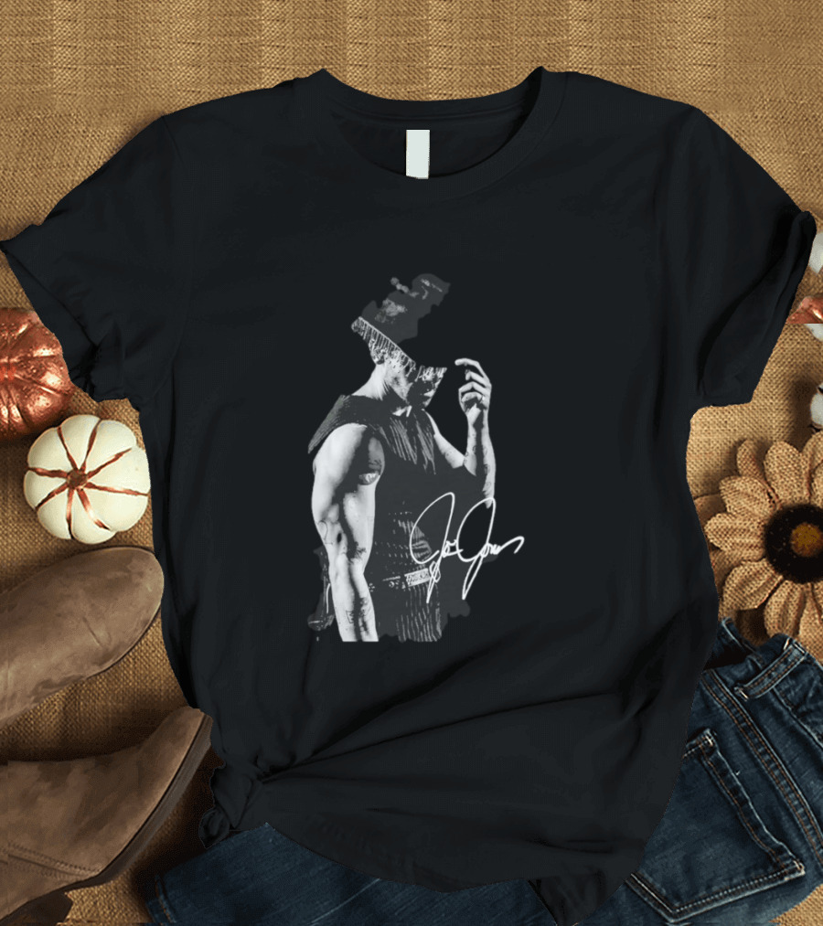Joe Jonas Signature Black And White Cowboy Hat T-Shirt