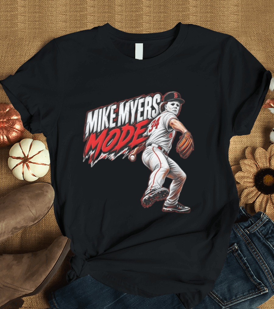 Mike Myers Mode Boston Red Sox Halloween Baseball 34 T-Shirt