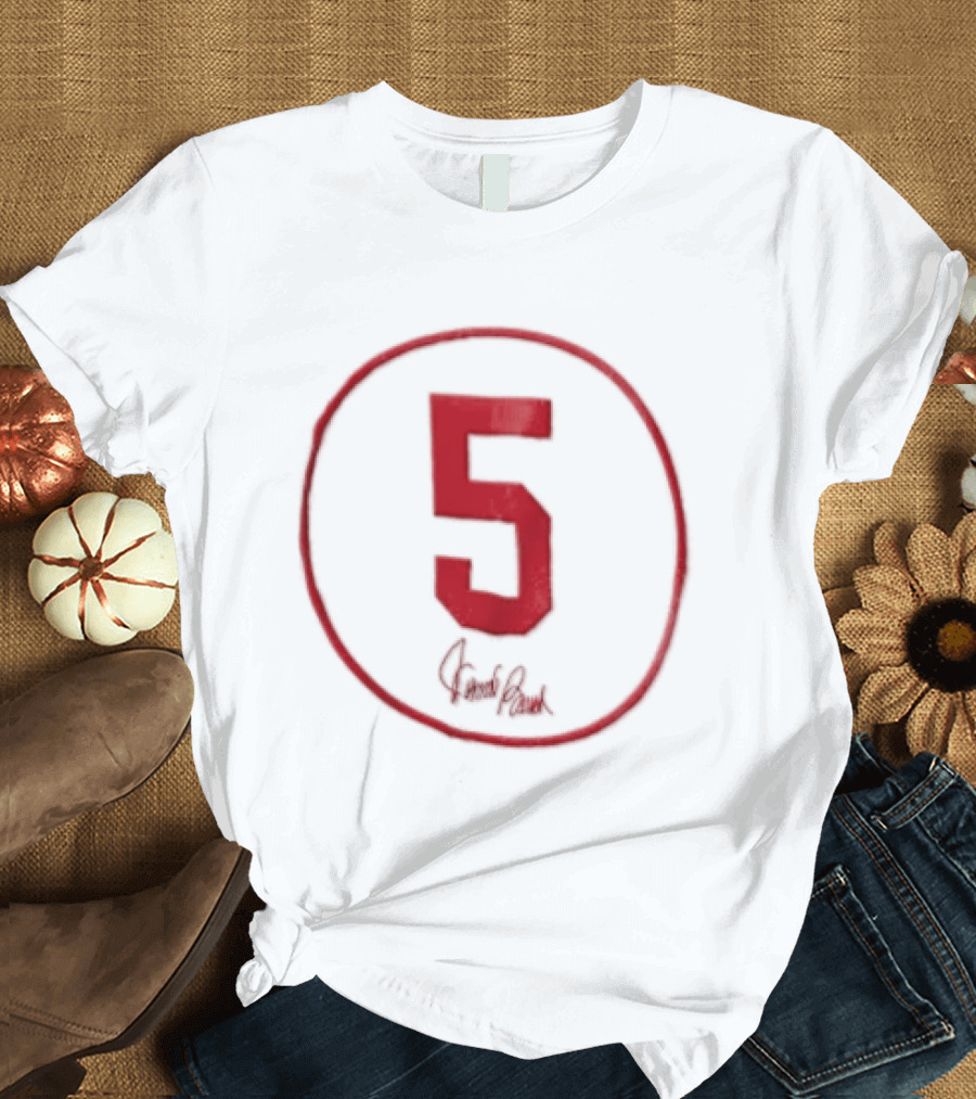 Johnny Bench Number 5 Cincinnati Reds Team Circle Signature T-Shirt