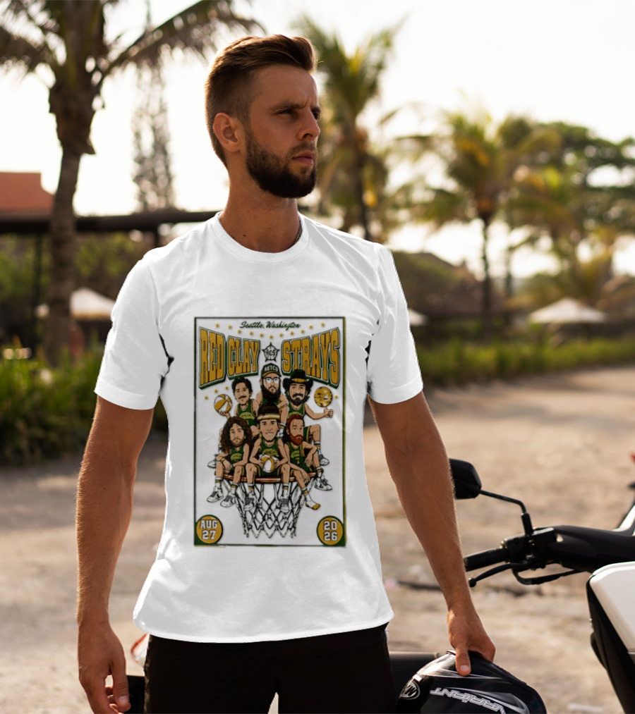 Seattle Washington Aug 27 2026 Red Clay Strays Basketball Tour T-Shirt