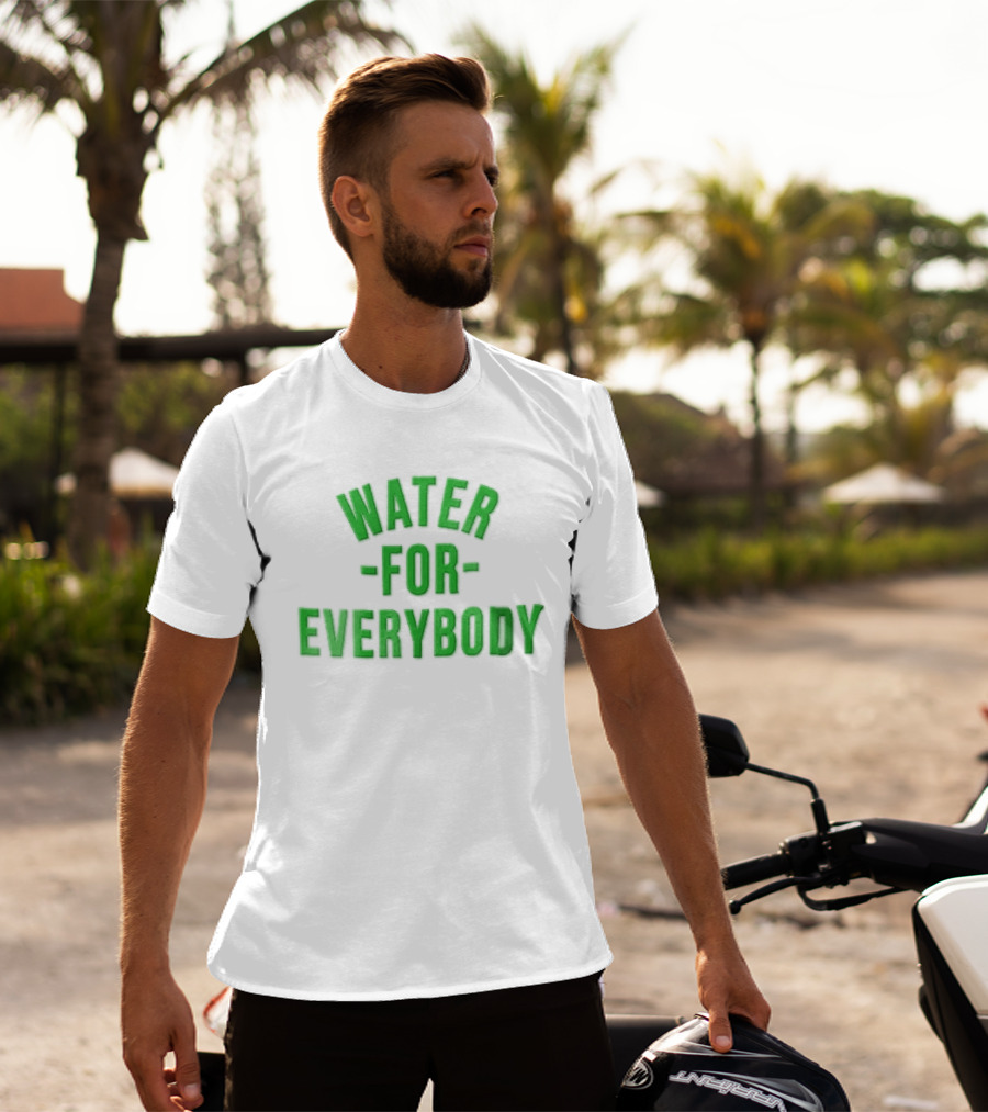Water For Everybody Bright Green Arched Layout T-Shirt