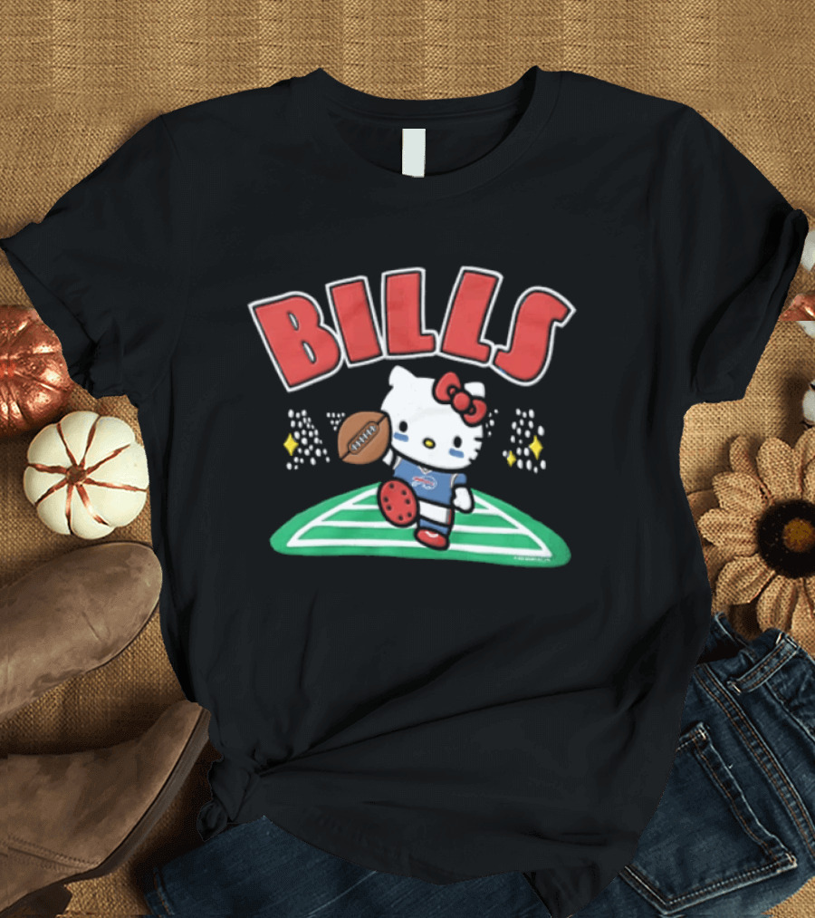 Hello Kitty Buffalo Bills Football Style Collaboration T-Shirt