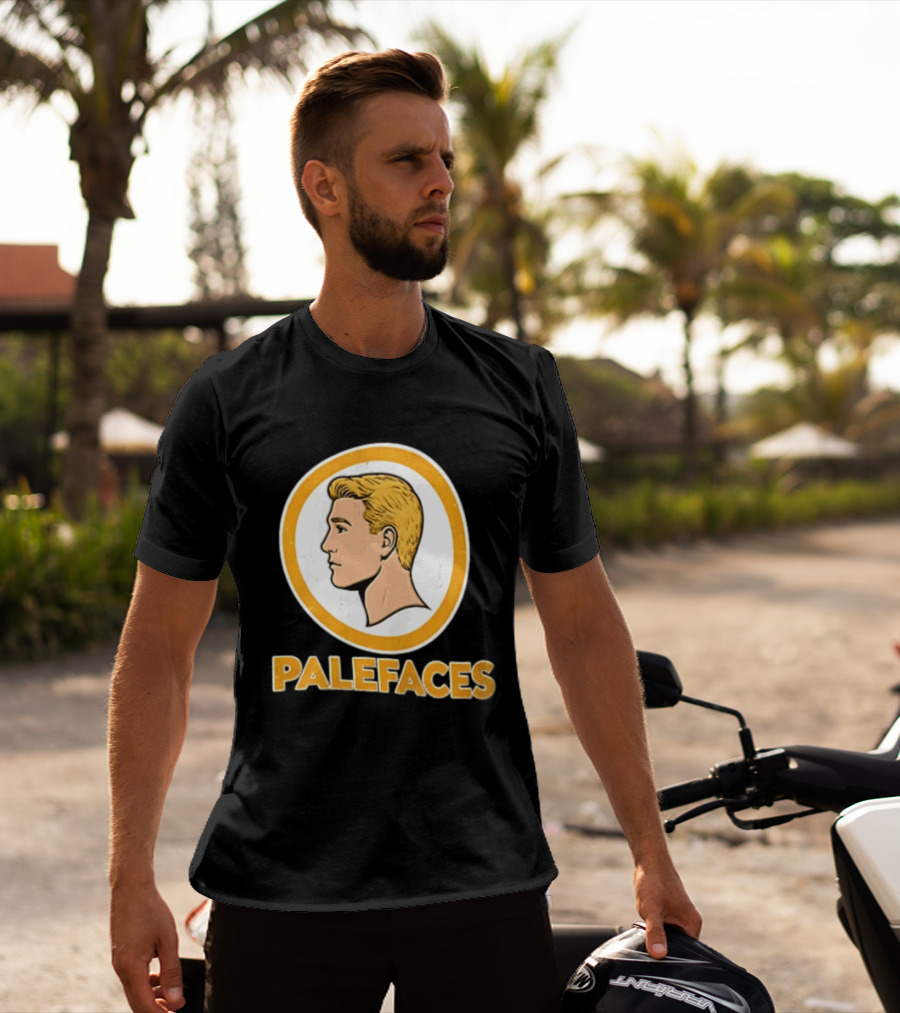 Palefaces Distressed Blonde Male Profile Circular T-Shirt