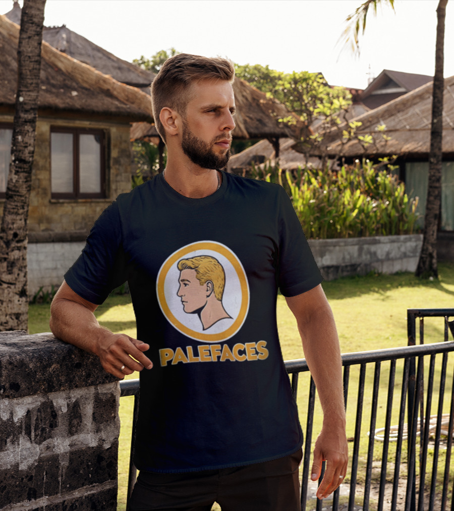 Palefaces Distressed Blonde Male Profile Circular T-Shirt
