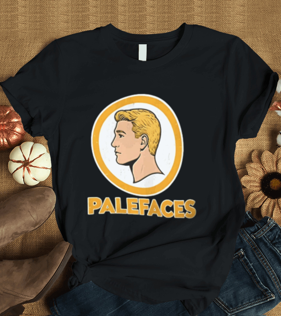 Palefaces Distressed Blonde Male Profile Circular T-Shirt