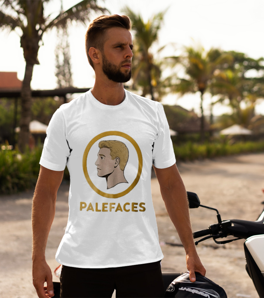 Palefaces Blonde Profile Circular Frame Line T-Shirt