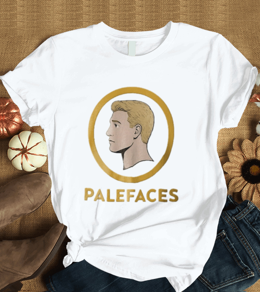 Palefaces Blonde Profile Circular Frame Line T-Shirt