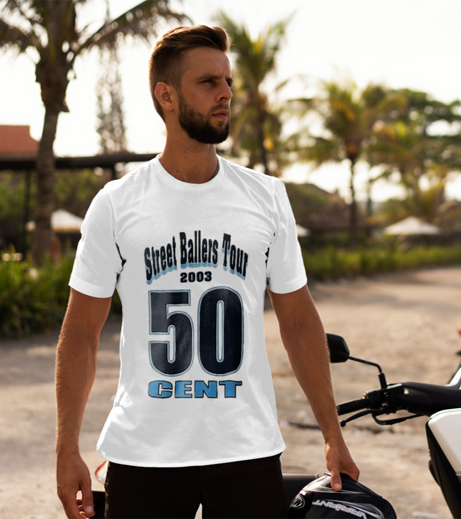 Street Ballers Tour 2003 50 Cent Jersey Number Blue T-Shirt